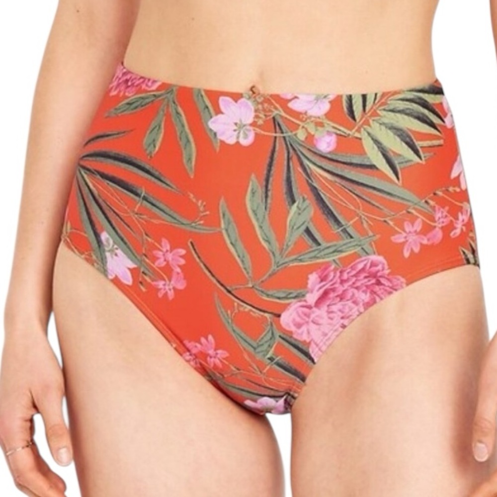 OLD NAVY plus size 2X high waist French cut tropical print swim bottom NWT